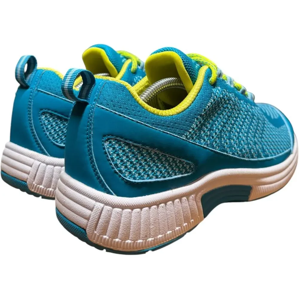 ORTHOFEET 986 Coral Women 8 Orthopedic Walking Sneakers Turquoise Orthotic *READ